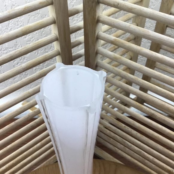 Glass Eiffel Tower Vase 12" White Encased with Clear 1" Opening and 2.75 in Base - Picture 7 of 7